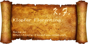 Klopfer Florentina névjegykártya